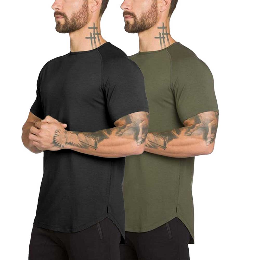 Mens Gym Workout Slim Fit Short Sleeve T-Shirt